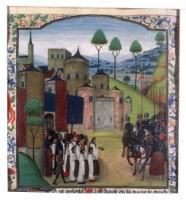 Jean de Wavrin, Chroniques d'Angleterre, v1475, Francais 76, fol. 210v, Jean II le Bon prisonnier